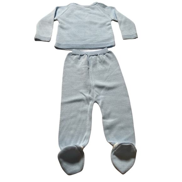 dandelion | NWT Star Knitted Sweater and Leggings Size 3-6m Light Blue White - Picture 9 of 10